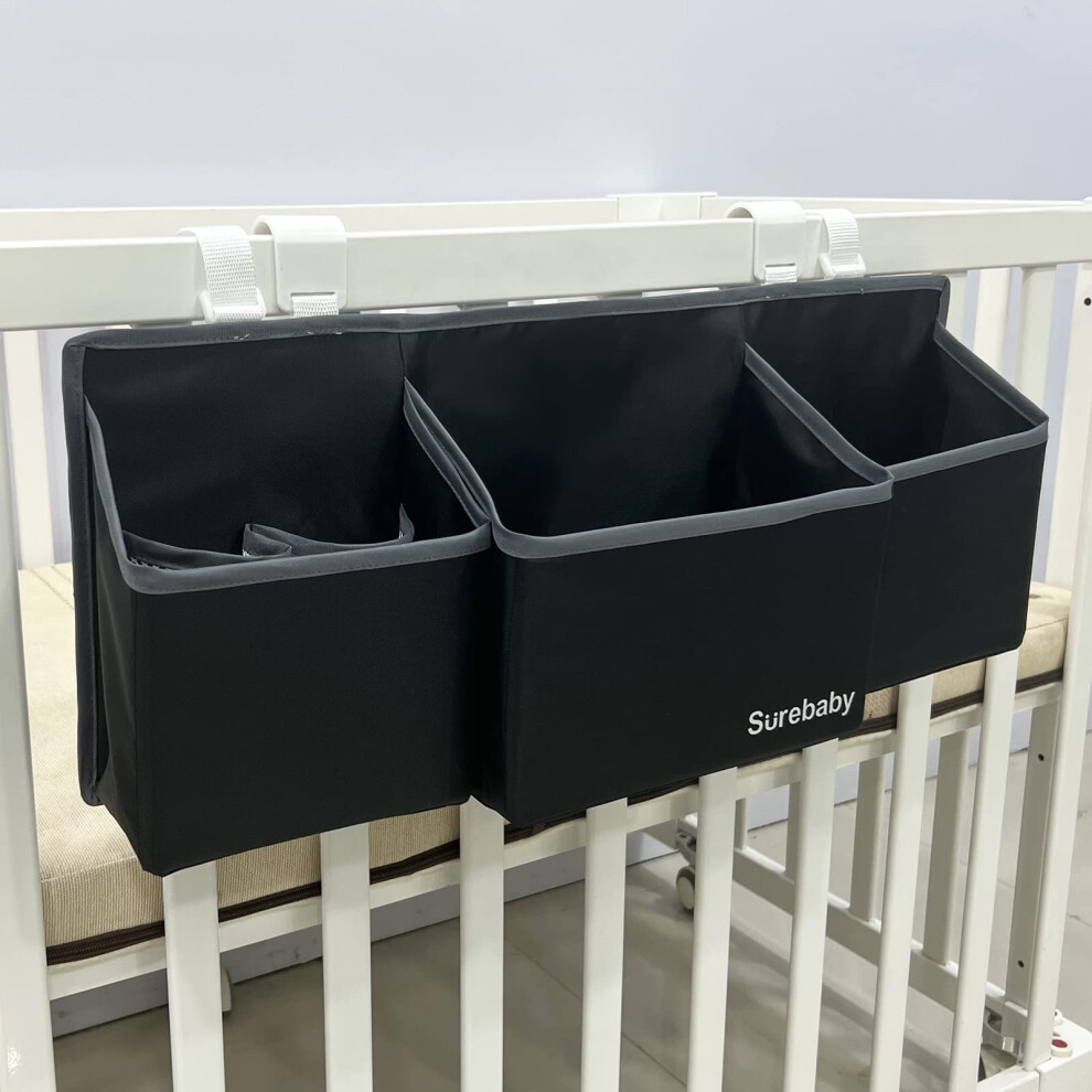 Surebaby Hanging Baby Diaper Caddy Organizer-Black