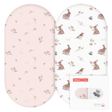 GLLQUEN BABY 2 Pack Moses Basket Fitted Sheets, Newborn Pram Sheets Fitted, 100% Microfiber Oeko-tex101 Cozy and Breathable Crib Baby Bassinet Sheets