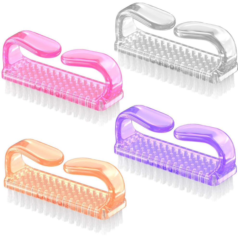 Larbois Nail Cleaning Brush, Plastic Handle Scrubbing Brush With Soft Bristles For Hand Toes Nail Home Garden Salon Use