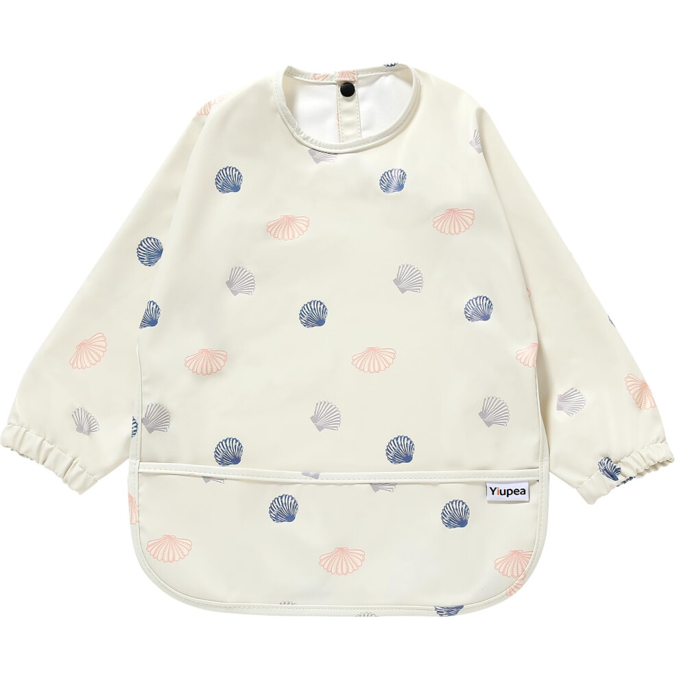 Baby Weaning Bib Mess Proof With Long Sleeves - Machine Washable & Waterproof Bibs 6-24 Months For Baby Led Weaning Yiupea