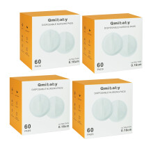Qmibaby Disposable Nursing Pads, 6-Layer Super Absorbent Breathable Breastfeeding Pads, Ultra-Thin 3D Contour, Leakproof & Hypoallergenic
