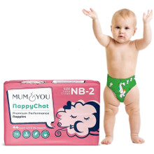 Mum & You Eco Friendly Baby Nappies, Size 2 nappies (3-6 KG), 44 Count, Dermatologically Tested nappy with 12-Hr Leak Protection with Wetness