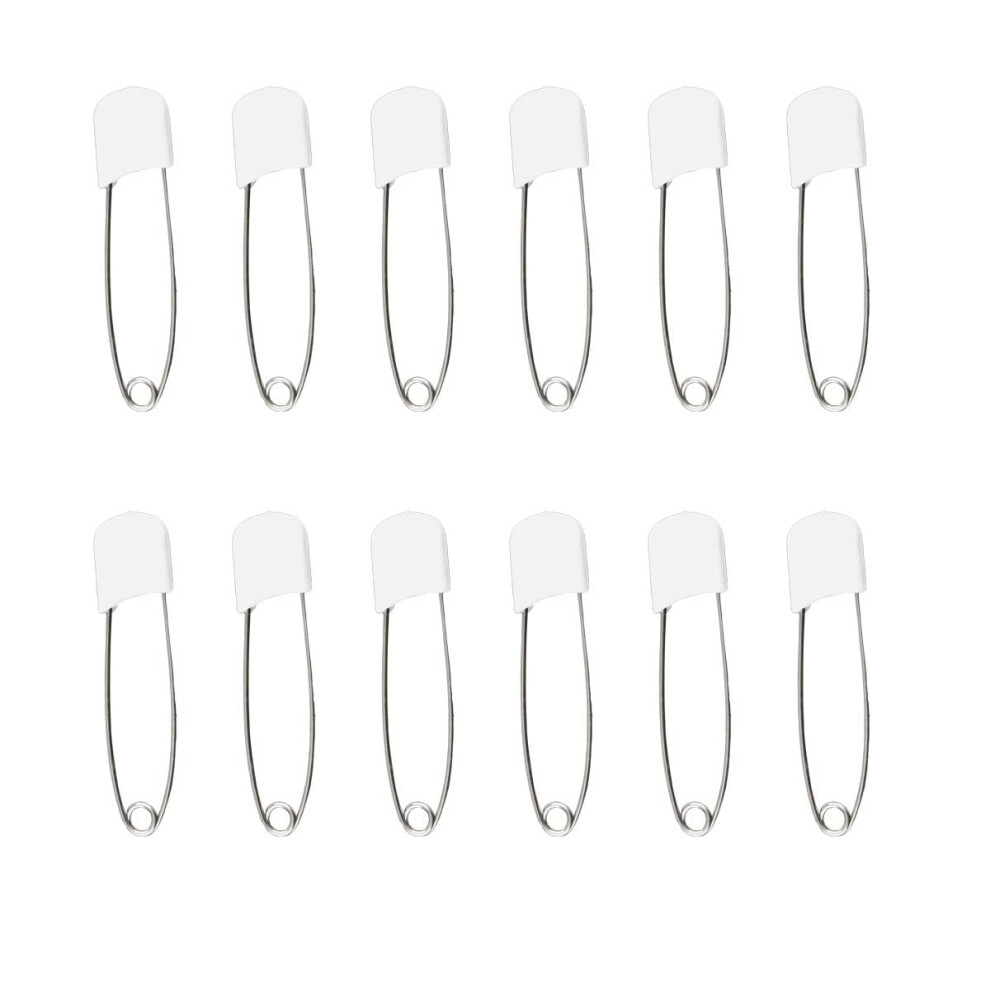 12 Pcs Essential Baby Nappy Safety Pins – 2.2 Inch 55Mm Durable Head Fasteners Cloth Diapering Solution, 2401-27A Thyonta