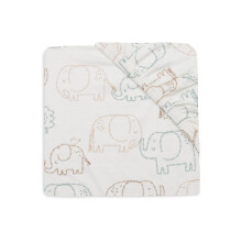 Jollein Fitted Sheet Jersey – For the Cradle – Elephant Tales – 40/50x80/90cm – Cotton Crib Sheet – Baby Bed Sheet – OEKO‑TEX Certified