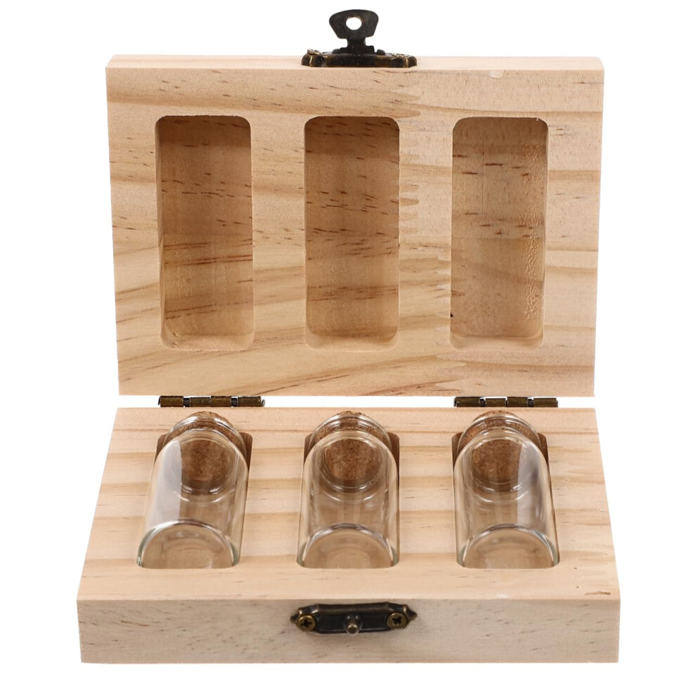 Baby Keepsake Box Fetal Hair Storage Organizer Umbilical Cord Preserving Souvenir Collection Box With 3 Bottles 4.53X3.15x1.30in Healvian