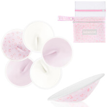 MOMUSE Reusable Nursing Pads 6 Pack,Ultra Smooth Fabric & Fast Absorbent Breathable Washable Nursing Pads for Breastfeeding Essentials,Invisible