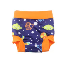 BabyPreg Baby Kids Swim Nappies Cover Diaper Pants High-Waisted Belly Protection Swimming Shorts (Blue (Fish), 2-3 Years)