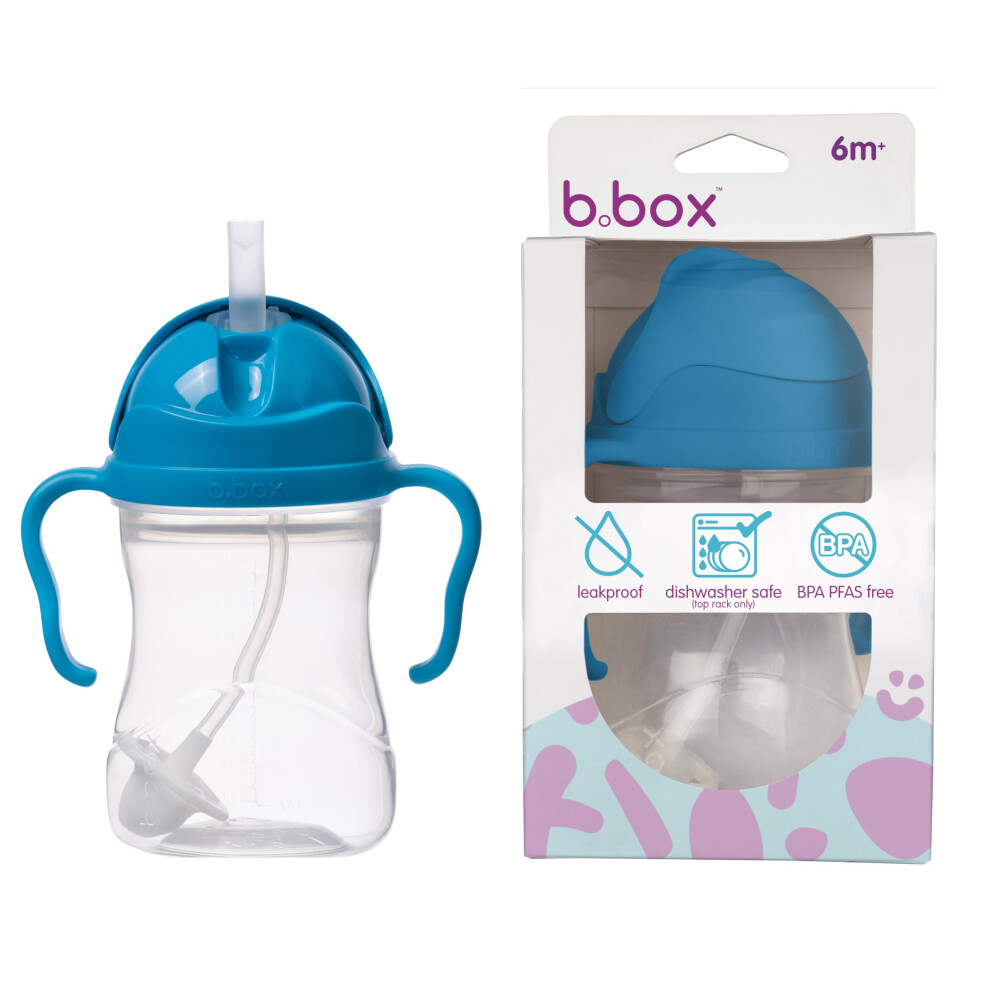 B.box Sippy Cup | Drink From Any Angle | Fliptop, Weighted Straw, Leak Proof & Easy Grip | Bpa Free, Dishwasher Safe | From 6M+ |