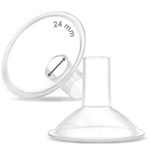 Maymom MyFit Crater Series 24mm 2-Piece Breast Shield, Compatible with Medela Breast Pumps, Elasitc Long Nipple Tunnel