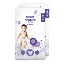 By Amazon Ultra Dry Nappies - Size 5 (10-16 kg) - With Channels- 152 Units (2 Packs x 76) (Previously a Mama Bear Brand, Same Product)