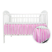Cot Valance Sheet 100% Cotton Baby Nursery Bedding Frilled Skirt with 4 Sides 33 cm Long Drop to fit Cot Bed Mattress 120x60 cm Elastic Cot Bed Dust