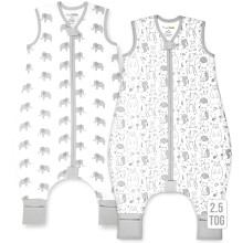 Mama Cheetah Toddler Sleep Sack with Feet 4T - 5T, 2.5 TOG Organic Cotton Baby Sleeping Bag with Legs