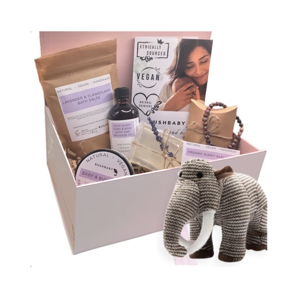 Natural Vegan Mum And Baby Pamper Kit, Ethically Sourced Pregnancy Gifts For Mum Expecting, New Mummy To Be Shower Gift Hamper Bushbaby