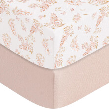 Susurration Next to Me Crib Sheets 140x70cm, 2 Pack Baby Cot Sheets, Breathable and Smooth Microfiber Bedside Crib Fitted Sheets for Baby Girls and