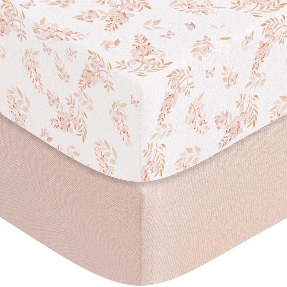 Next To Me Crib Sheets 140X70cm, 2 Pack Baby Cot Sheets, Breathable And Smooth Microfiber Bedside Crib Fitted Sheets For Baby Girls And Susurration