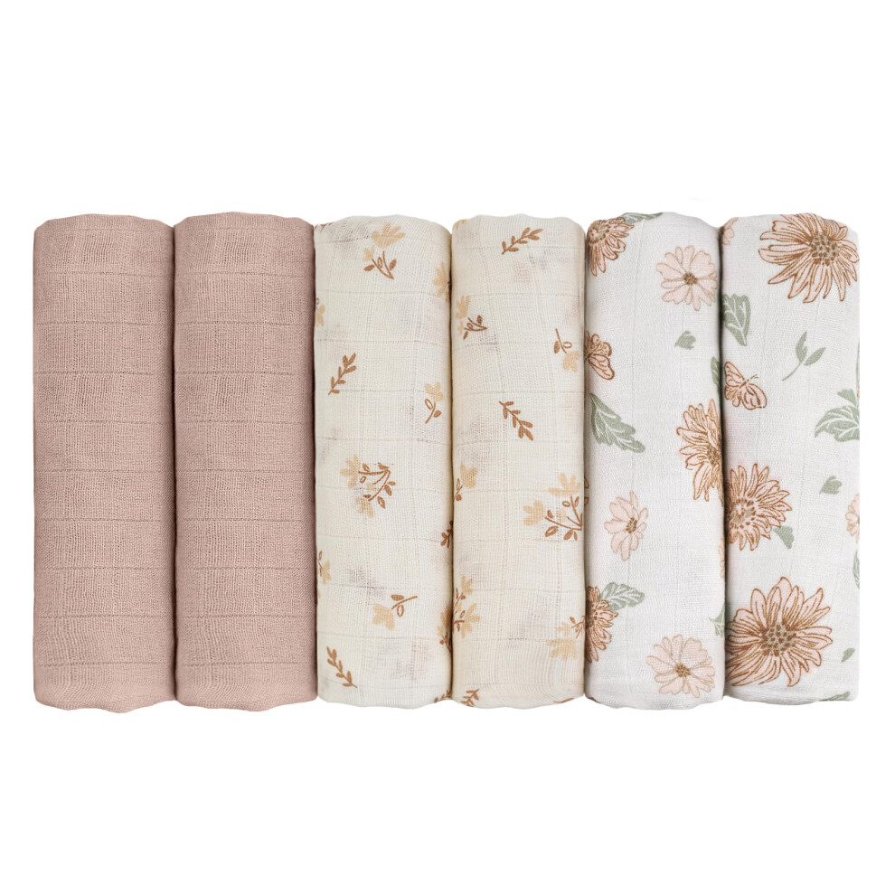 Gllquen Baby Muslin Squares Cloth For Baby, 6Pack 70Cm X 70Cm Cotton Burp Cloths For Newborn, Absorbent & Breathable And Ideal To Clean