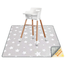 Thick High Chair Splash Mat 51″, 4 Layer Waterproof Splat Mat with Anti Slip Bottom, Baby Food Floor Mat for Art/Crafts/Painting/Playtime/Picnic Mat