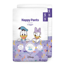 by Amazon Disney Nappy Pants, Size 5 (12-17 kg), 140 Count (2 Packs of 70), White, Monthly Pack (Previously a Mama Bear brand, same product)