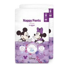 by Amazon Disney Nappy Pants, Size 6 (15+ kg), 120 Count (2 Packs of 60), White, Monthly Pack (Previously a Mama Bear brand, same product)