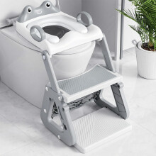 Orzbow Toddler Toilet Seat and Step, Stable Potty Training Toilet Seat with Steps w/Triangle Structure, Extended Pedal & Splash Guard and PVC Cushion