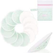 MOMUSE Reusable Nursing Pads 12 Pack,Soft 4 Layers Fabric & Super Absorbent Breathable Breast Pad,Portable Washable Nursing Pads for Breastfeeding