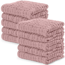 Comfy Cubs Muslin Cloths for Baby Pack of 10 - Soft 6-Layer Cotton for Delicate Skin - 25 x 25 cm Large Size - Absorbent, Durable