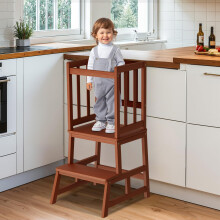 COSYLAND Toddler Standing Tower for Kitchen - Wooden Nursery Step Stool for Kids - Solid Learning Stool Kitchen Counter Helper Step Stool for Kids