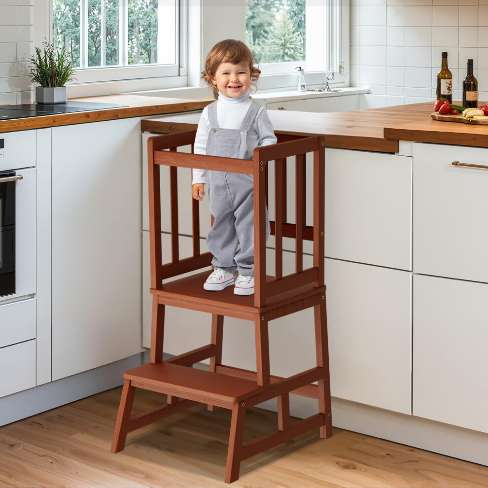 Toddler Standing Tower For Kitchen - Wooden Nursery Step Stool For Kids - Solid Learning Stool Kitchen Counter Helper Step Stool For Kids Cosyland