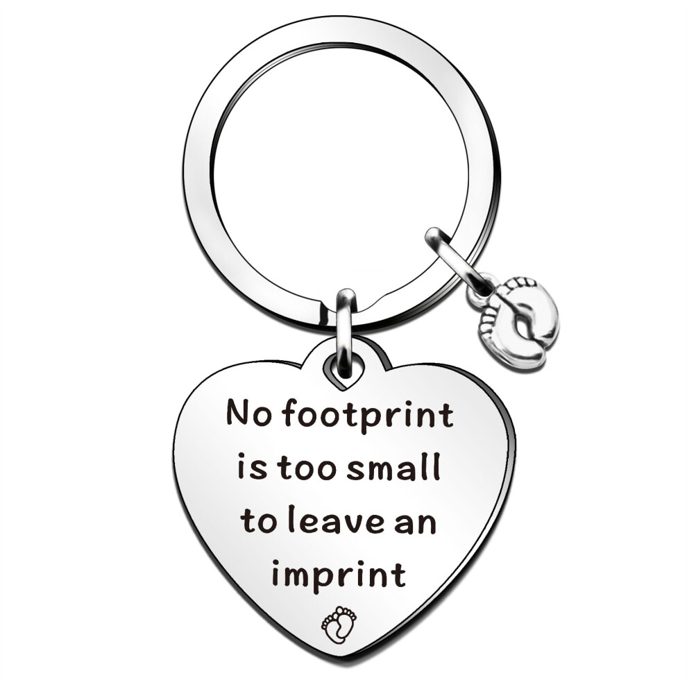 Loss Memorial Keyring Infant Child Loss Gifts No Footprint Is Too Small To Leave An Imprint Keyring Miscarriage Keepsake Gift Infant Loss Qmvmv