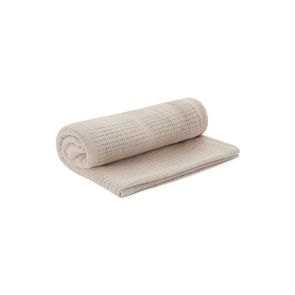 Cellular Blanket Taupe Organic Cotton Bamboo 70X100cm Lightweight Breathable For Newborn Durable Comfortable Swaddle Ideal For Cot Crib Moses Mori