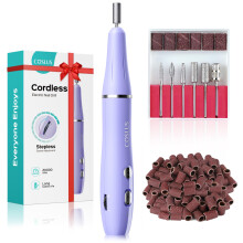 Cordless Electric Nail Drill File: COSLUS Nail Drill Machine with Stepless Speed Knob for Acrylic Gel Dip Powder Polish, Professional Portable Manicur