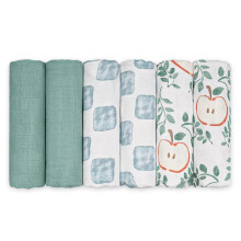 GLLQUEN BABY Muslin Squares Cloth for Baby, 6pack 70cm x 70cm Cotton Burp Cloths for Newborn, Absorbent & Breathable and Ideal to Clean