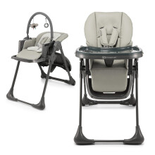 Kinderkraft Tummie 2-in-1 High Chair & Bouncer, from Birth, Fold-Flat, 7 Height, 4 Recline, Newborn Insert, 3-Position Tray, 5-Point Harness