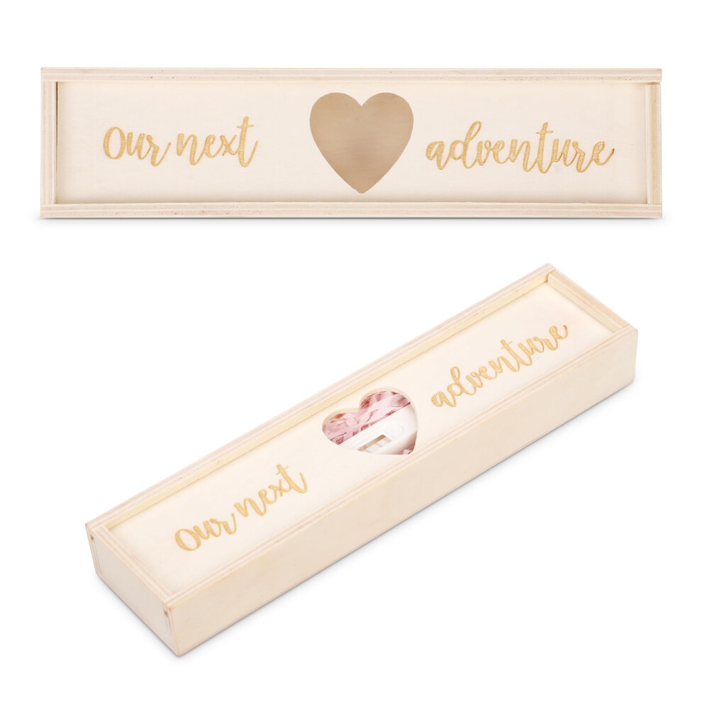 Pregnancy Test Keepsake Box, Wooden Pregnancy Announcement Box Baby Reveal Souvenir Collection Pregnancy Test Gift Box For Husband Father Lasuroa