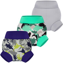 BIG ELEPHANT Reusable Baby Swim Diapers – Adjustable, Easy-Wash Swimming Diaper 3pcs – Soft, Breathable, Waterproof Swim Wear for Boys, 3T