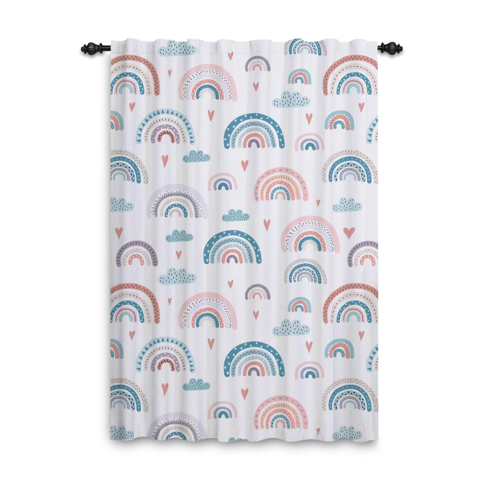 Rainbow Curtains Pencil Pleat Hobo Colorful Cartoon Rainbow Curtains Kids Bedroom Window Treatment For Child Girls Living Room Nursery Cafe Ggaimwf