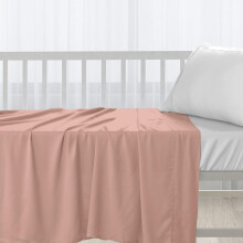 Pizuna Baby Flat Sheet for Crib 120 x 150 cm, Misty Rose, 400 Thread Count 100% Long Staple Cotton Flat Bed Sheet
