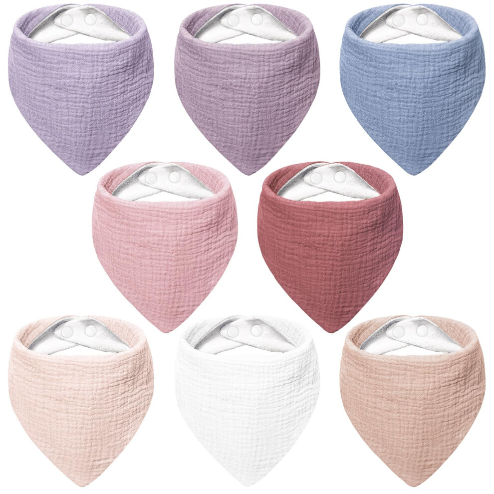 Muslin Baby Dribble Bibs 100% Cotton Baby Bandana Drool Bibs For Unisex Baby Girls Boys Drooling And Teething (Summer Berry) Bearmoss