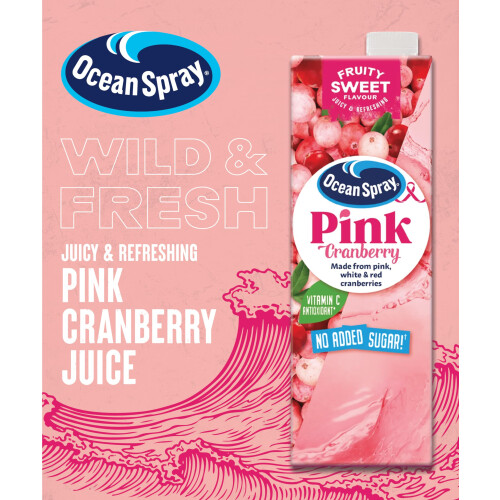 Ocean Spray Pink Cranberry Juice Drink - 1L - No Added Sugar - 1