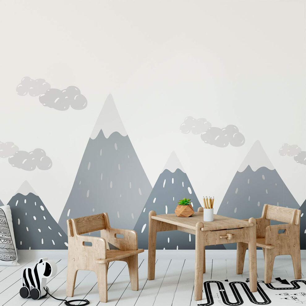 Ambiance Sticker Ambiance Stickers Scandinavian Nordic Mountains Wall Decals, Diy Home Decor, Peel And Stick Removable Stickers