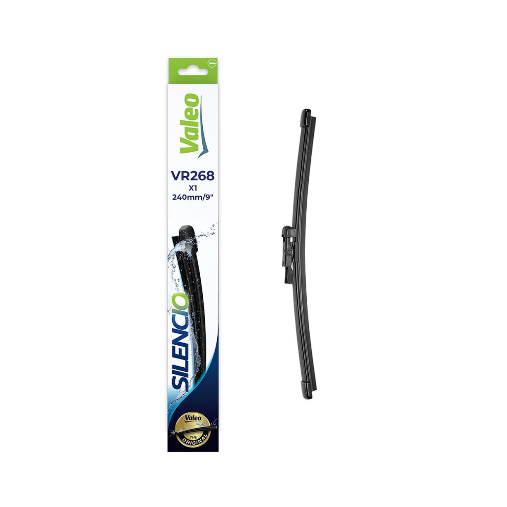 Valeo Silencio Wiper - Vr268 - High Performance, Superior 360 Degrees Visibility, Easy Installation Original Flat Blade 240Mm - Rear - 1 Wiper Blade