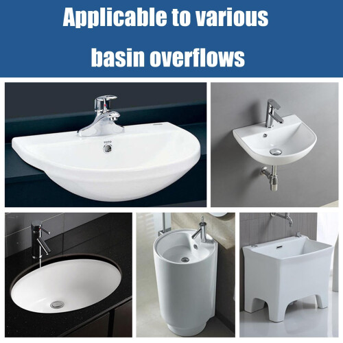 6 Pcs Sink Hole Replacement Overflow Hole,Sink Hole Cap,Drain Cap Cover Insert i 2