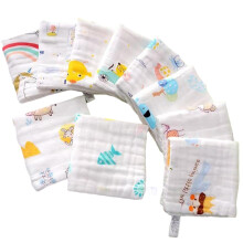 Lubastia 10-Pack Muslin Cotton Cloths, Ultra-Soft & Absorbent 25x25CM for Baby Care, Feeding, and Bathing
