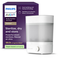Philips Avent Premium Baby Bottle Steriliser and Dryer, Removes 99.9% of Bacteria, Chemical Free, Capacity 6 Bottles/Teats/Accessories