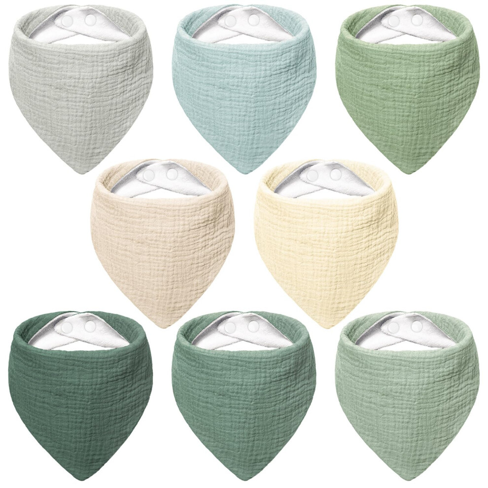 Muslin Baby Dribble Bibs 100% Cotton Baby Bandana Drool Bibs For Unisex Baby Girls Boys Drooling And Teething (Forest Moonlight) Bearmoss
