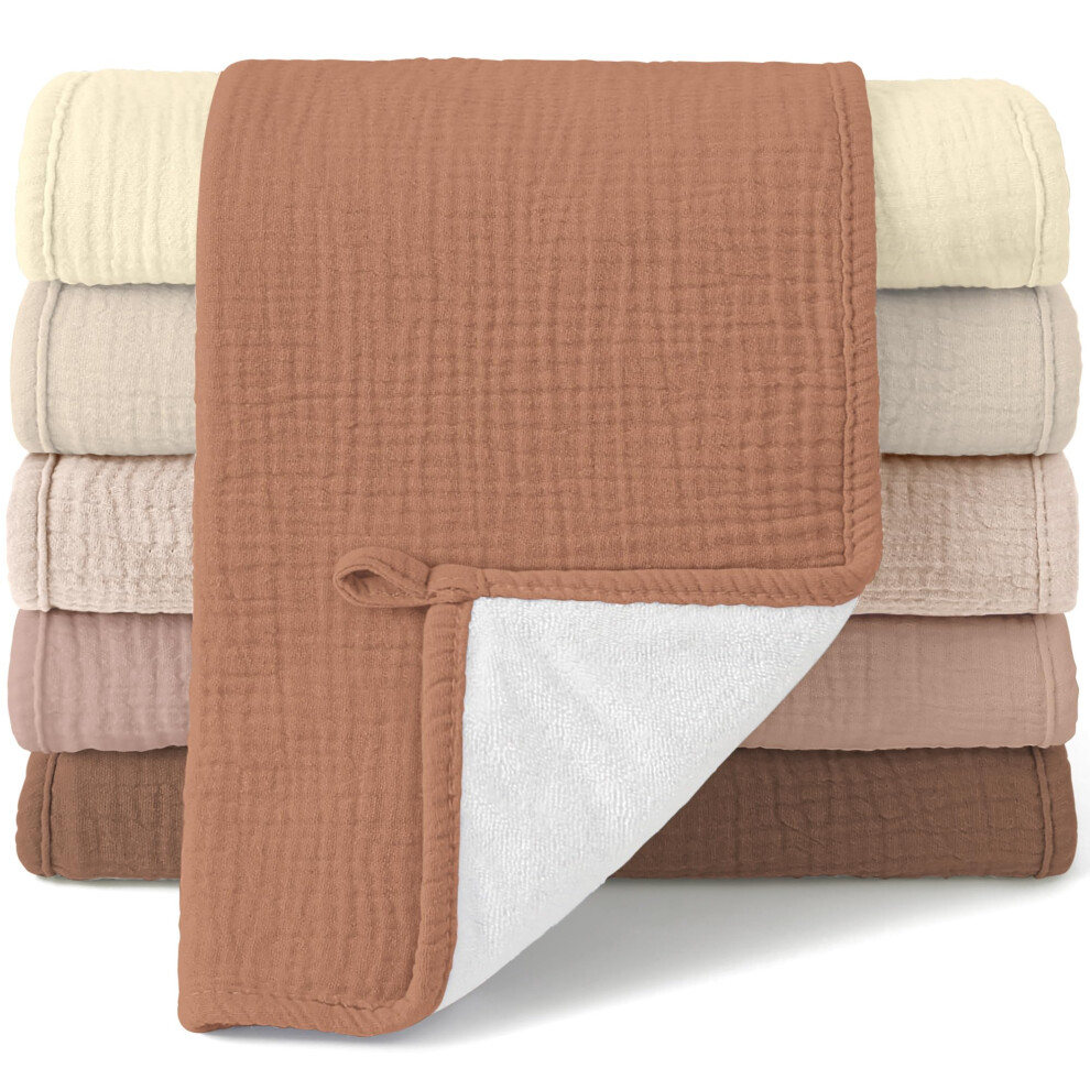 Muslin Squares Cloths 100% Cotton Baby Burp Cloth 50X25cm Large Ultra-Absorbent Soft Baby Face Washcloths For Newborn Baby Boy And Girl Bearmoss