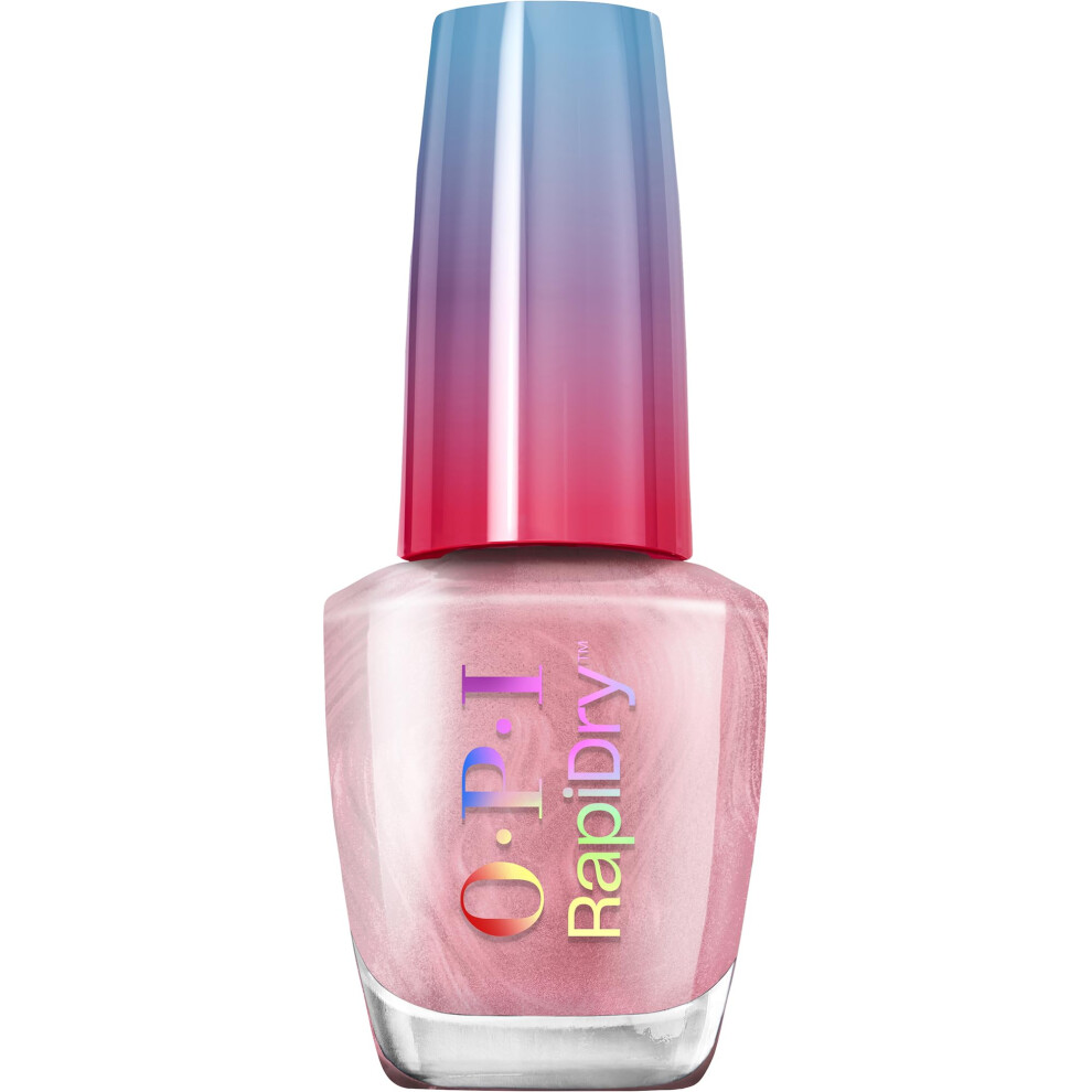 Opi Rapidry Flash N' Flirty | Opaque Soft Pink Pearl Quick Dry Nail Polish | Vegan, Smudge Proof, Fast Drying