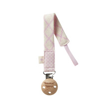 Tommee Tippee Comforter Clip, 0+ Months, 1 Pack, Organic Cotton, Compatible with Any Soother, Loop-on Design, Natural Beech Wood and Stainless Steel