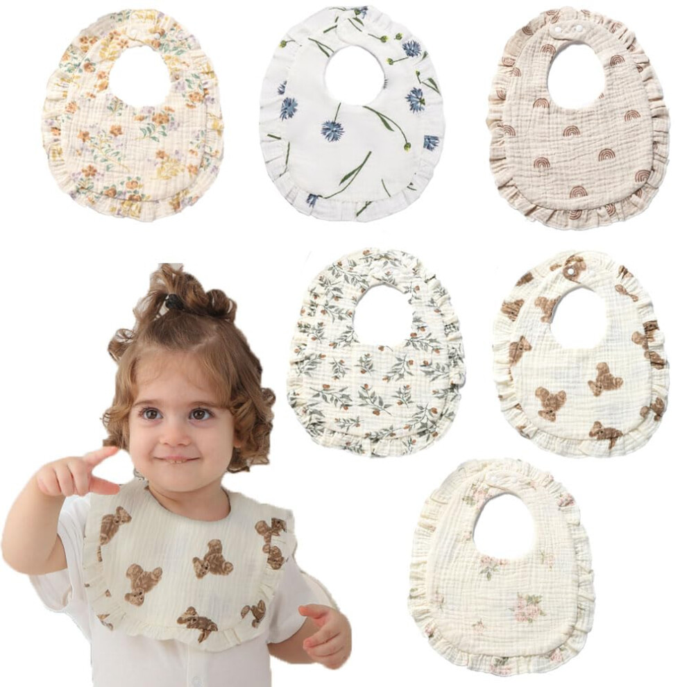 Oaygat 6 Packs Baby Bandana Dribble Bibs Cotton Teething Bibs Infant Feeding Bibs Soft And Absorbent Bids With Adjustable Snaps Waterproof Drool Bibs