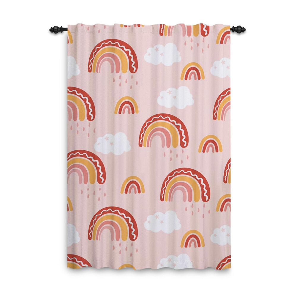 Rainbow Curtains Pencil Pleat Cartoon Rainbow Clouds Pastel Bedroom Curtains Kids Window Treatment For Child Girls Living Room Nursery Cafe Ggaimwf